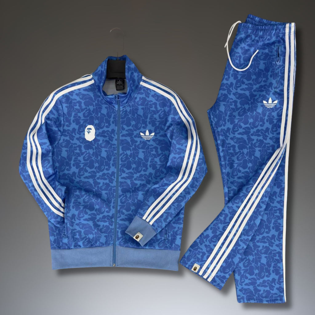 Adidas x A Bathing Ape moška trenirka, modra. Premium kakovost