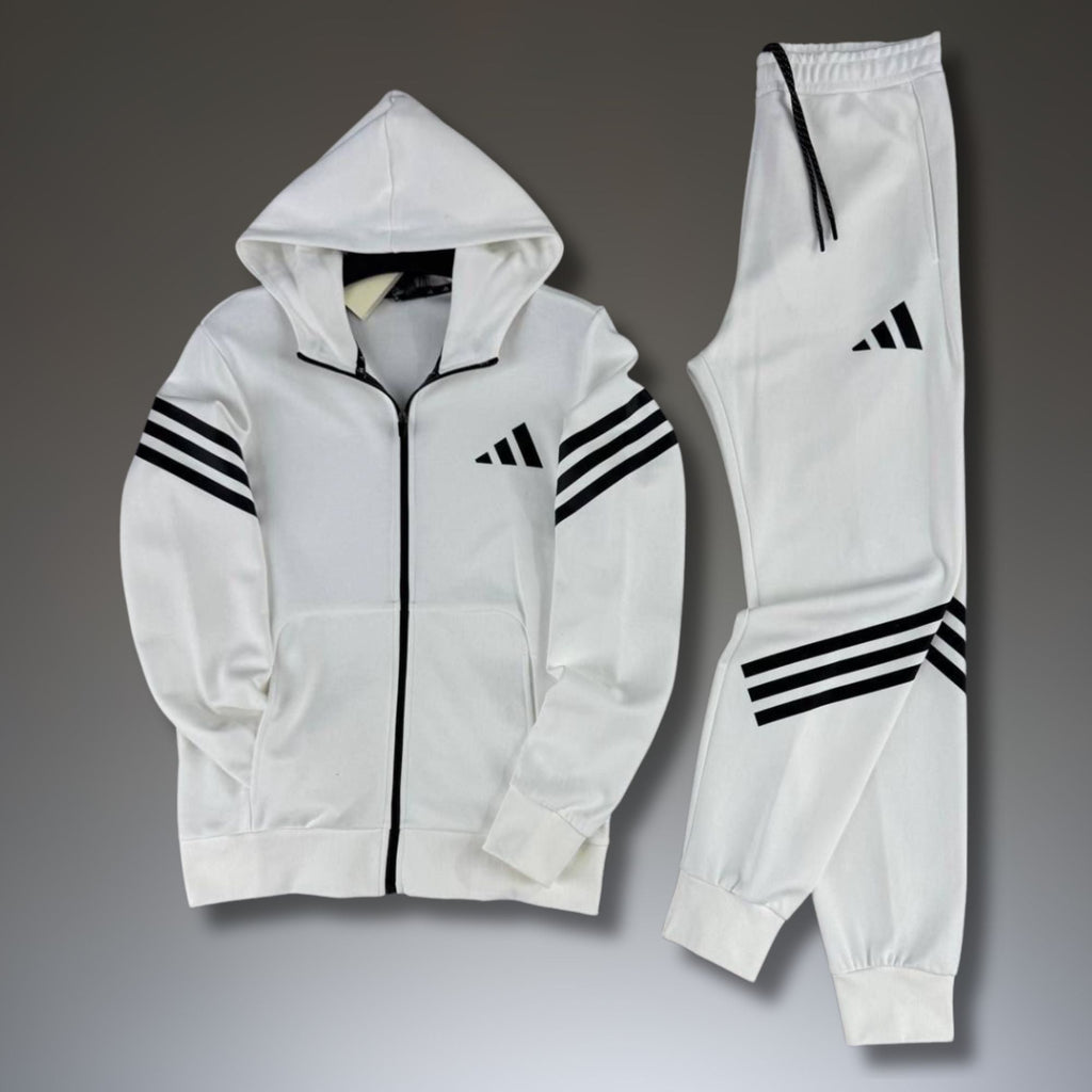 Adidas Moški Športni Set, Horizontalne Črte, 2025. Beli