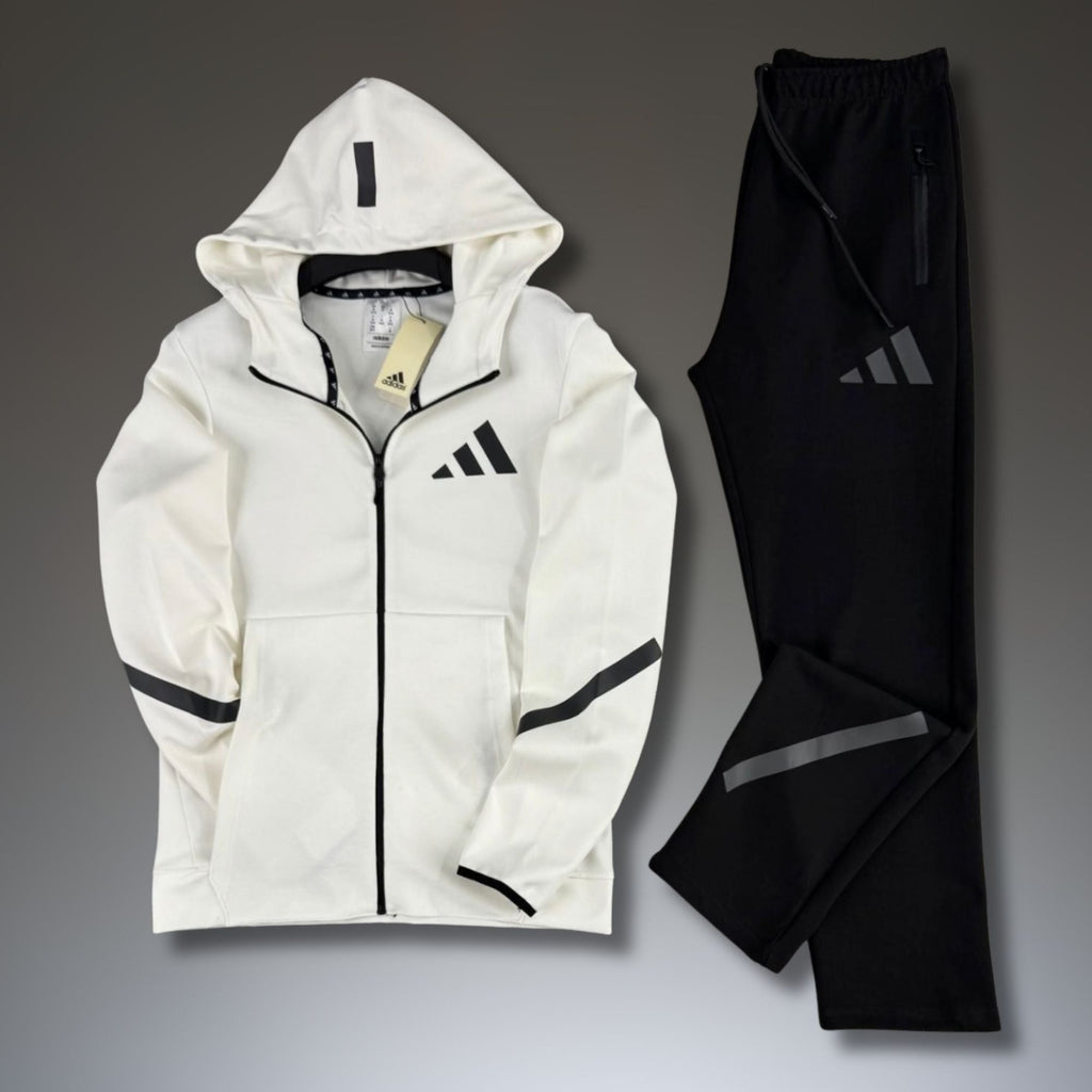 Adidas moška športna trenirka, 2025, črno-bela. Premium kakovost