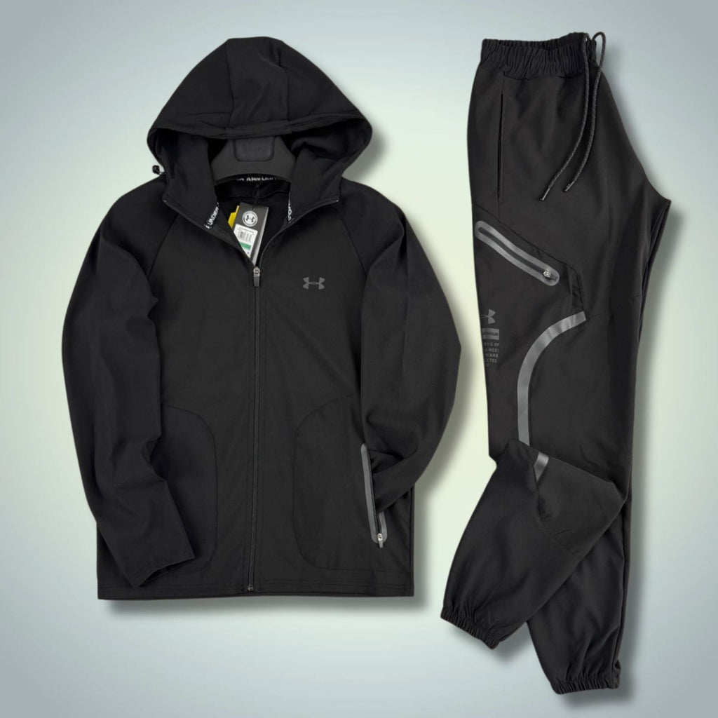 Under Armour moška nepremočljiva športna trenirka, črna. Premium