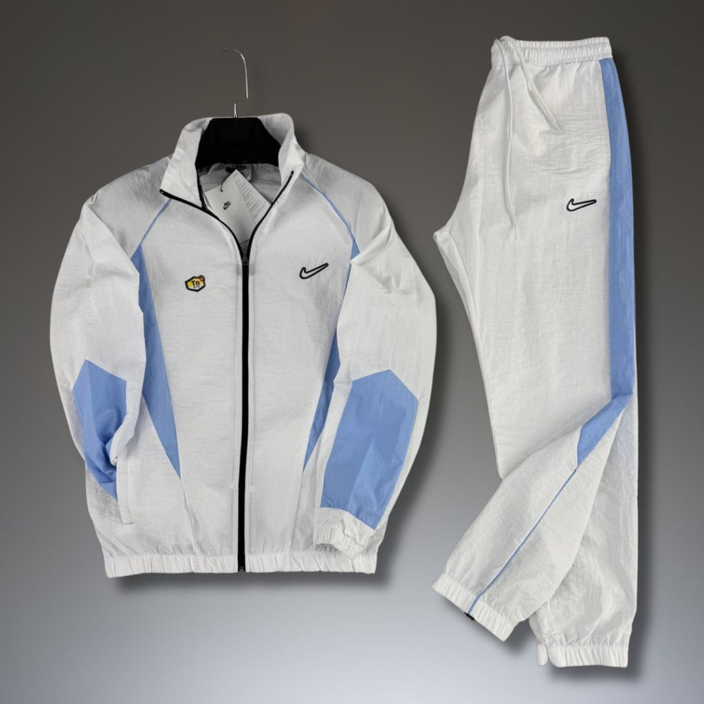 Nike TN moška vetrovka športna trenirka, bela-svetlo modra. Premium