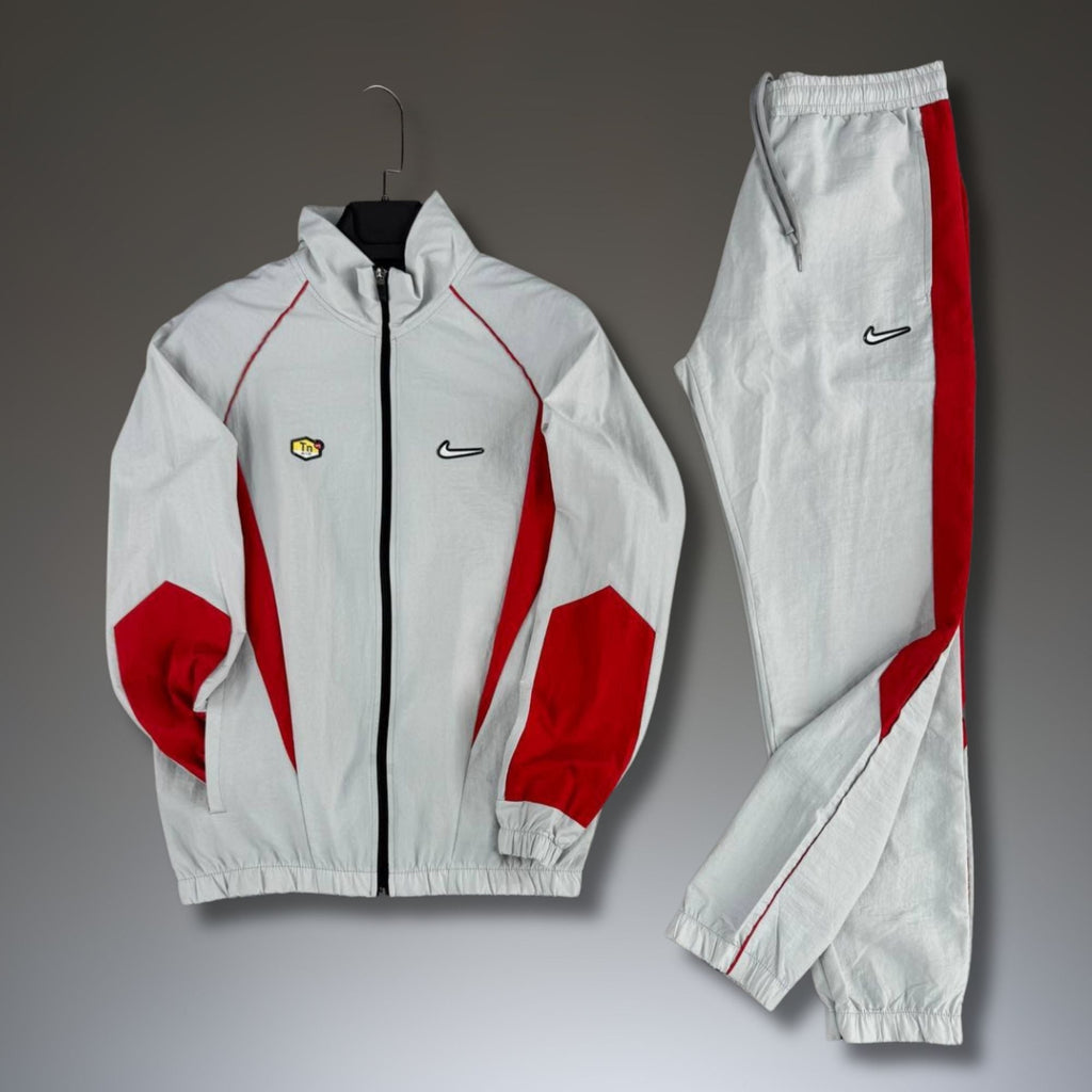 Nike TN moška vetrovka športna trenirka, bela-rdeča. Premium