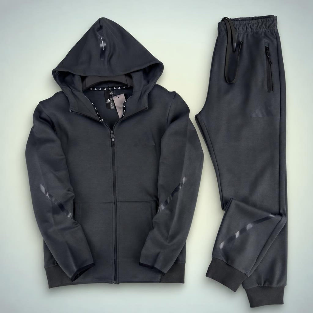 Adidas moška športna trenirka s kapuco, 2025, grafitna. Premium kakovost