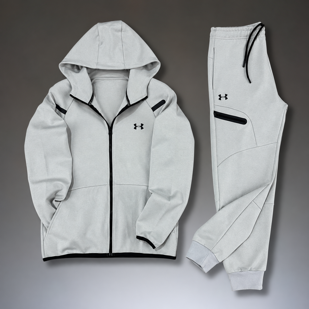 Under Armour moška športna trenirka z odsevnimi detajli, svetlo siva. Premium kakovost