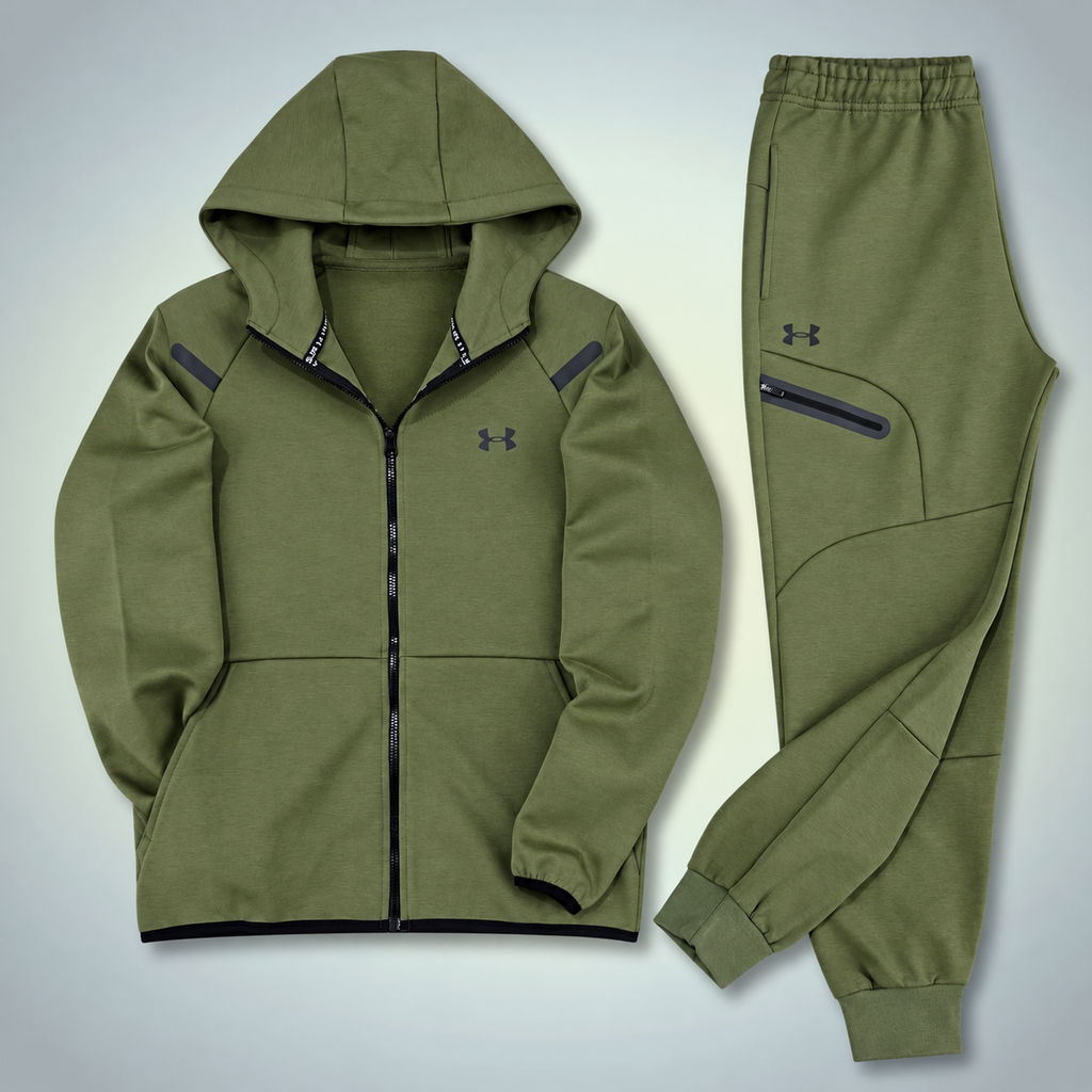 Under Armour moška športna trenirka z odsevnimi detajli, olivno zelena. Premium kakovost