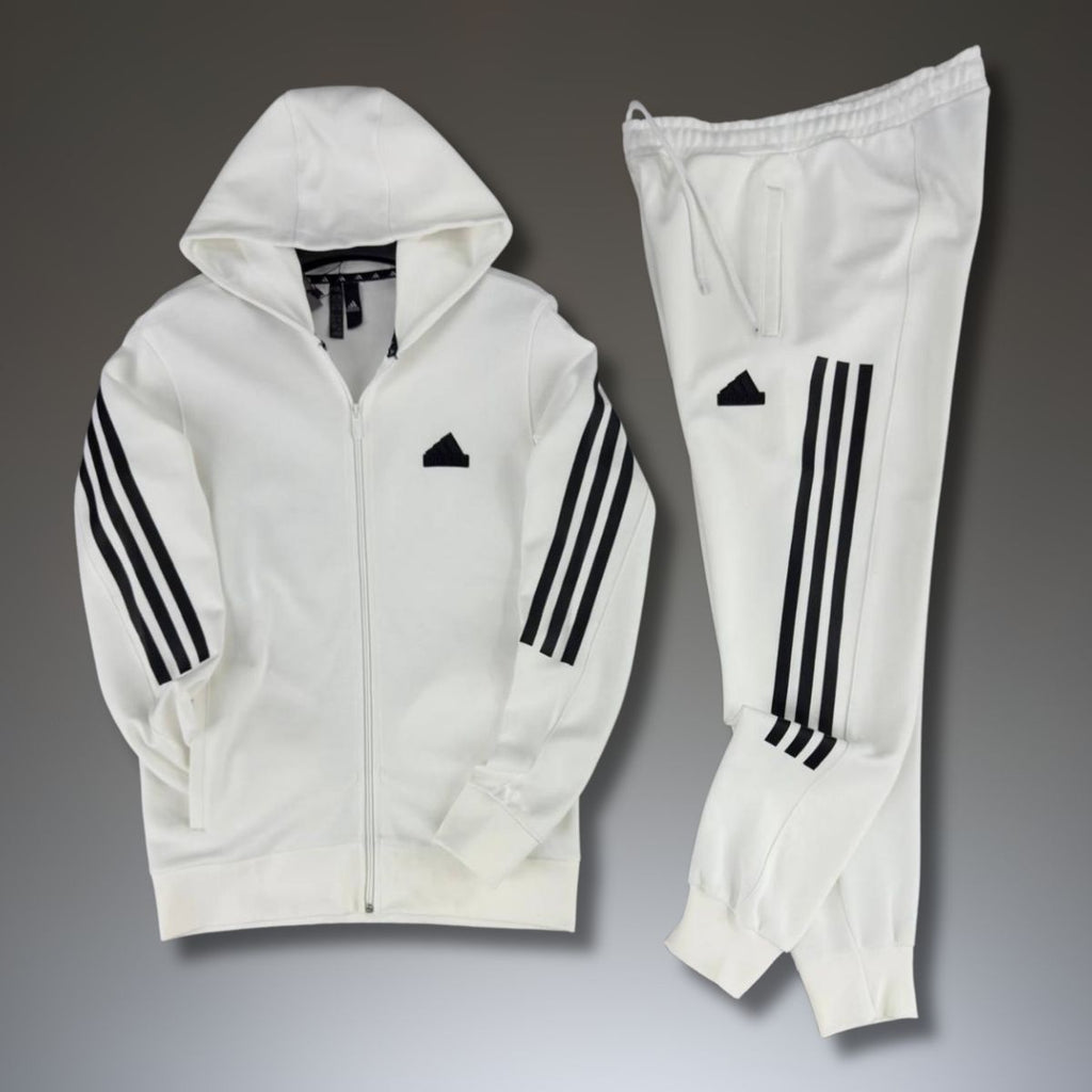Adidas moška trenirka 2025, navpične črte, bela. Premium kakovost