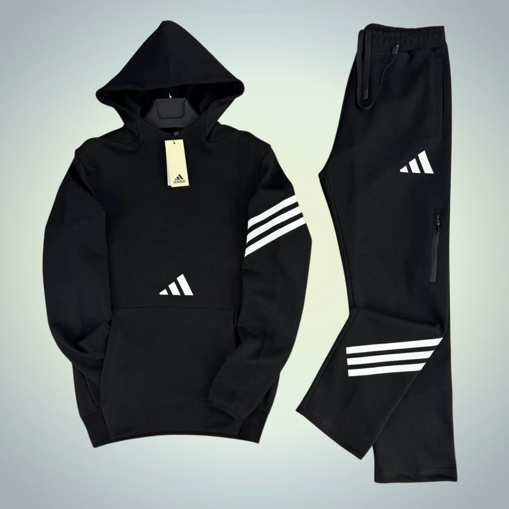 Trenirka z kapuco moška Adidas, črna. Vrhunska kakovost