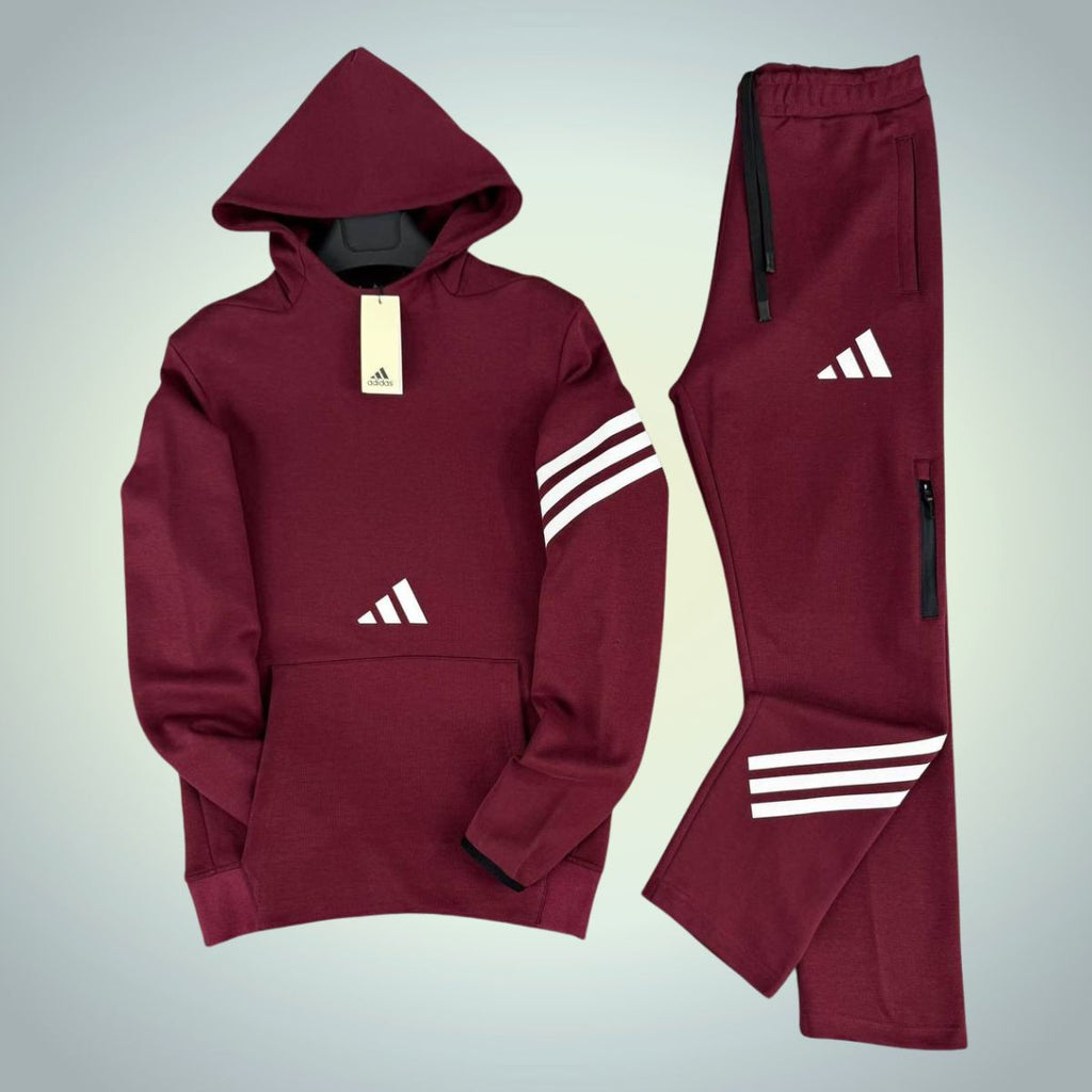 Trenirka z kapuco moška Adidas, bordo. Vrhunska kakovost
