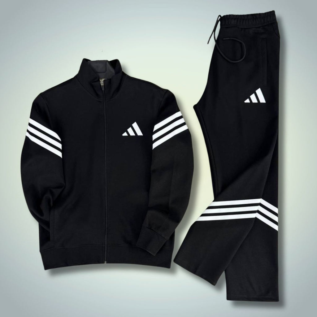 Adidas moška trenirka 2025, navpične črte, črna. Vrhunska kakovost