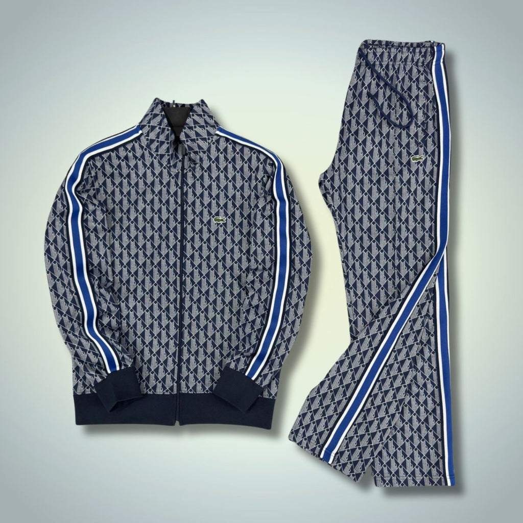 Lacoste moška trenirka, Jacquard Monogram, temno modra - bela. Vrhunska kakovost