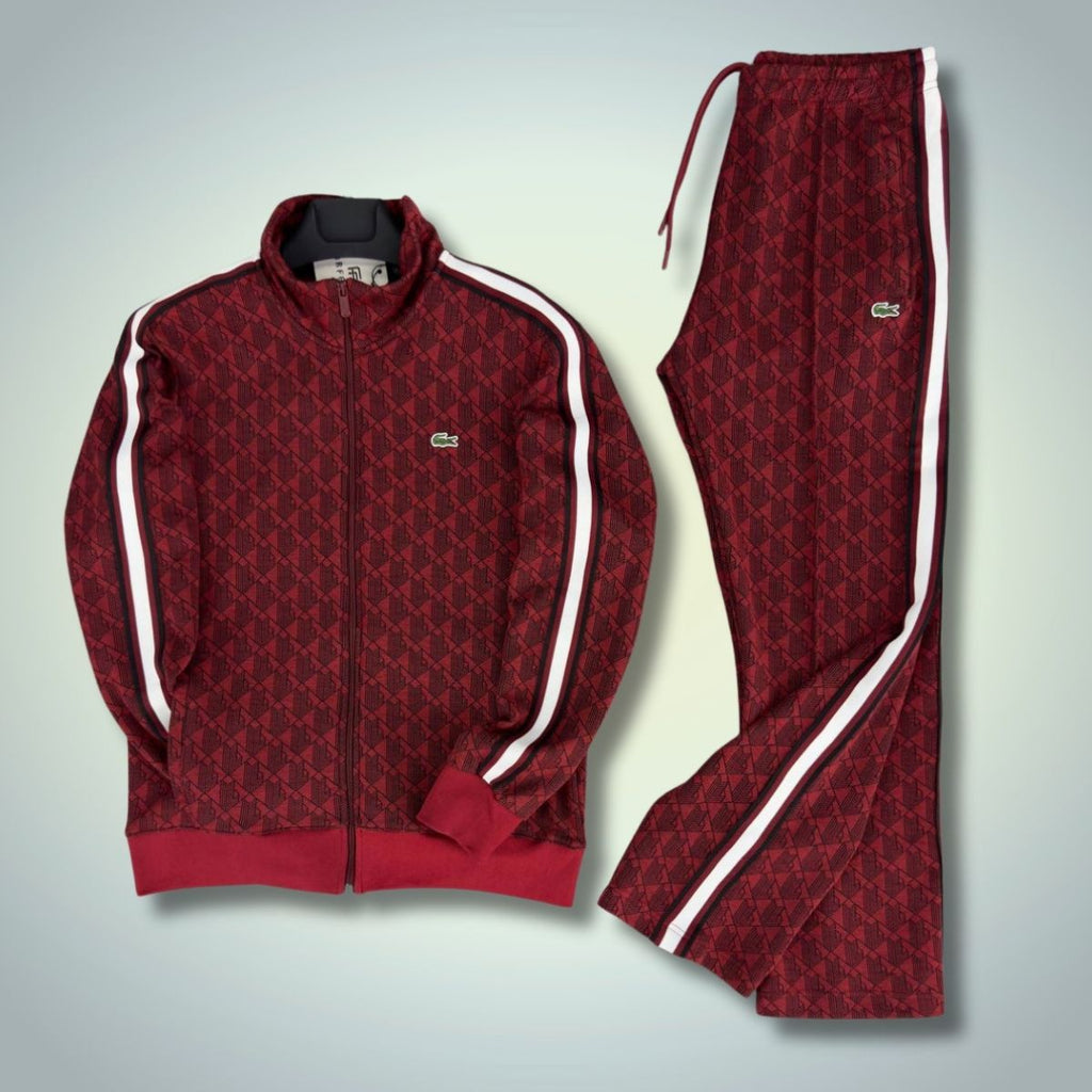 Lacoste moška trenirka Jacquard Monogram, rdeča. Premium kakovost