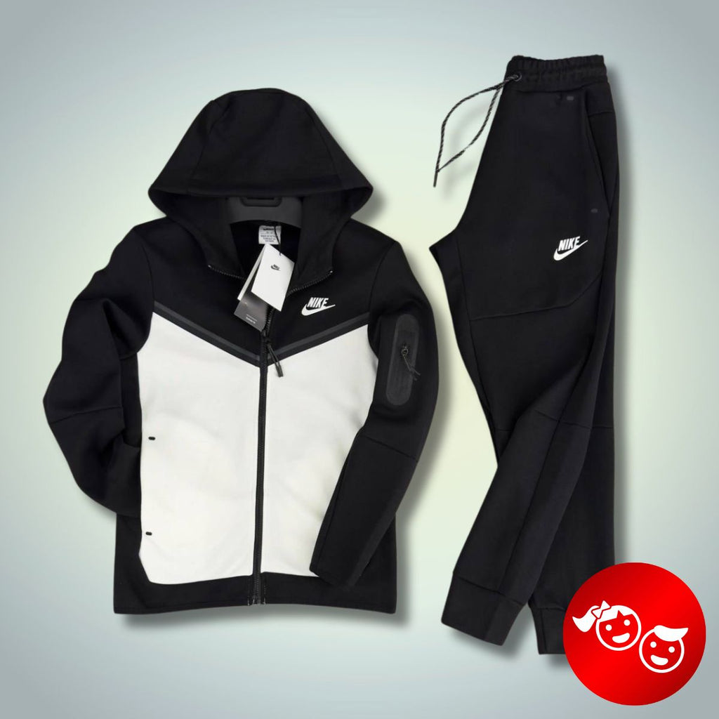 Nike Tech Fleece otroška trenirka, črna in bela. Vrhunska kakovost