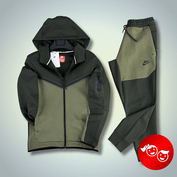 Nike Tech Fleece otroški športni komplet, temno zelen-olivno zelen. Premium kakovost