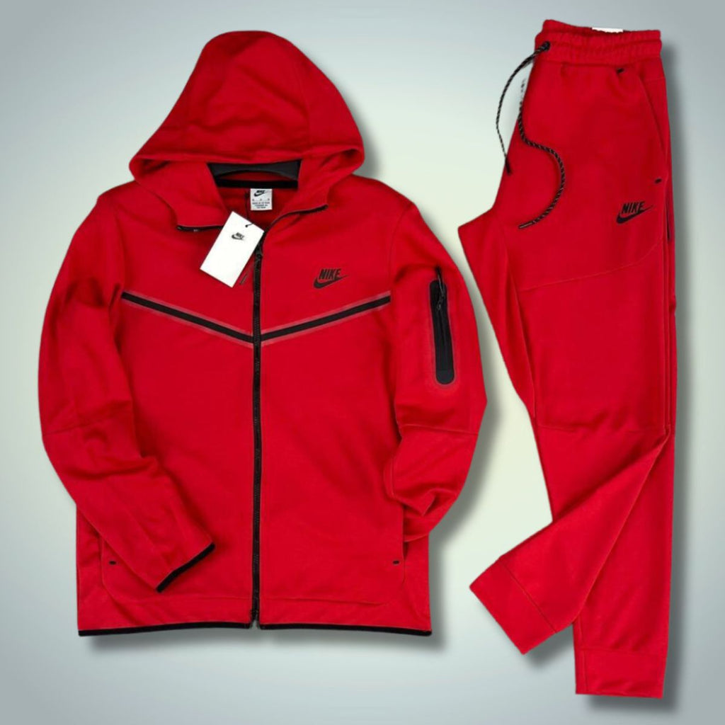 Nike Tech Fleece moška trenirka, rdeča. Vrhunska kakovost