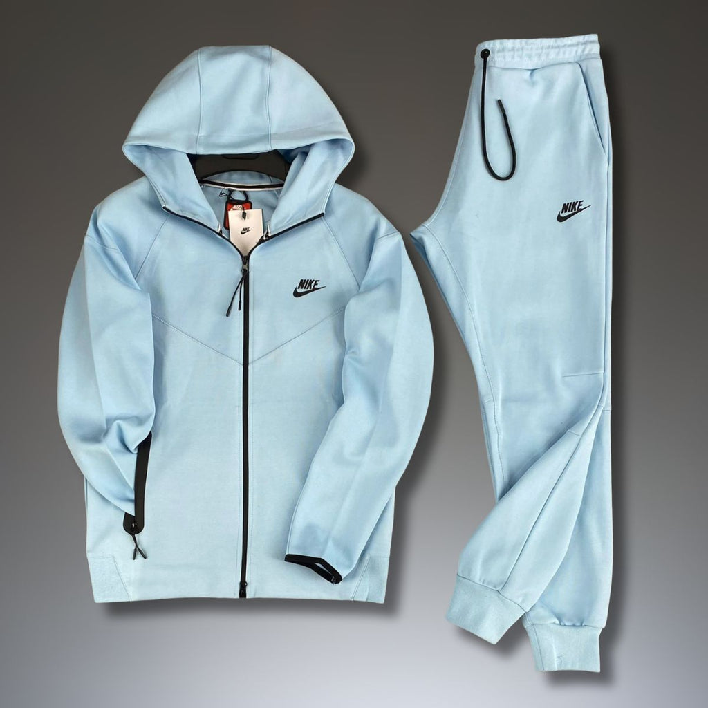 Nike Tech Fleece moška trenirka, svetlo modra. Model 2023. Vrhunska kakovost