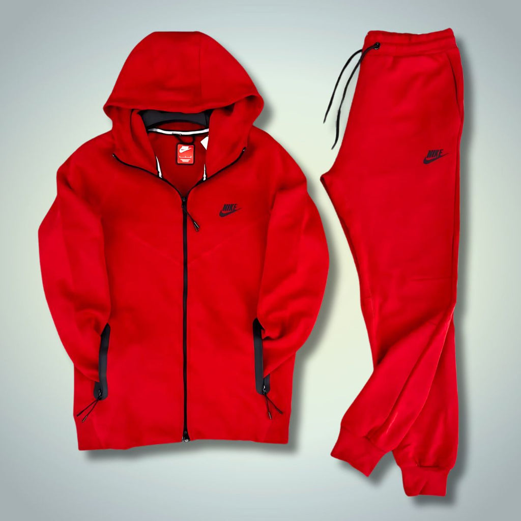 Nike Tech Fleece moška trenirka, rdeča. Model 2023. Vrhunska kakovost