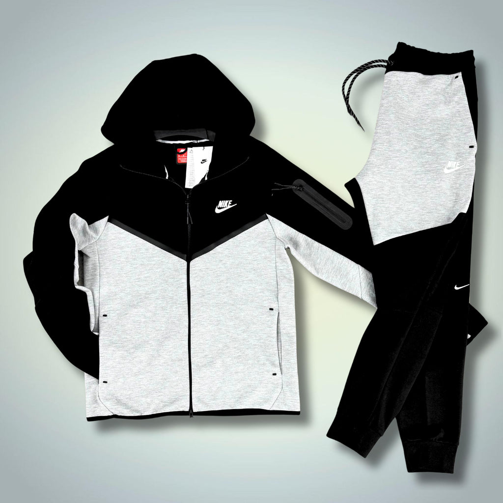 Nike Tech Fleece moška trenirka, črna - klasična siva. Model 2024. Vrhunska kakovost