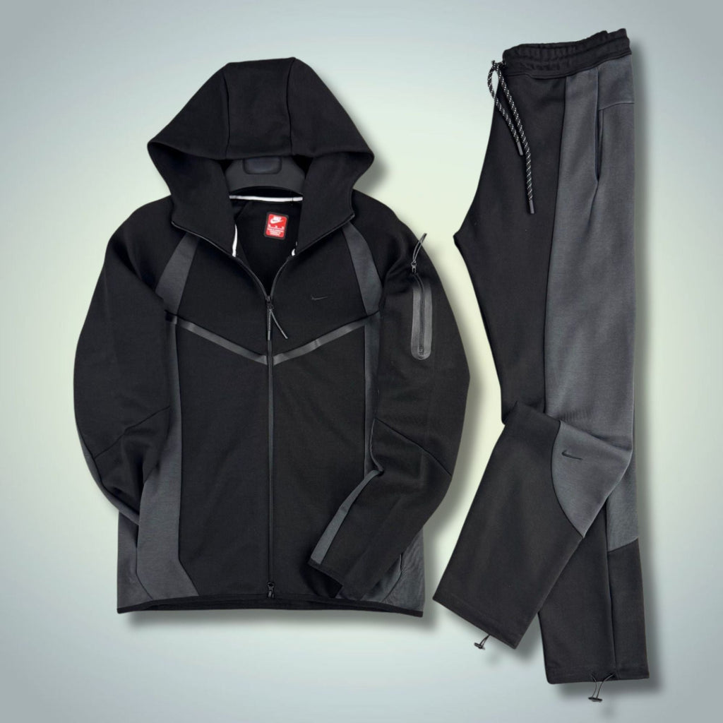 Moška trenirka Nike Tech Fleece, črno-grafitna, model 2026, premium kakovost