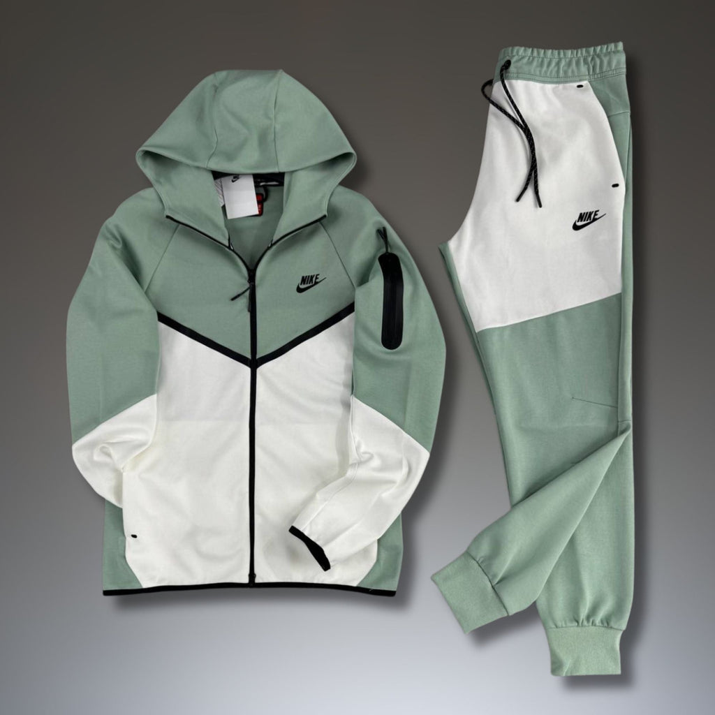Moška trenirka Nike Tech Fleece, belo-mentolna, model 2024, premium kakovost