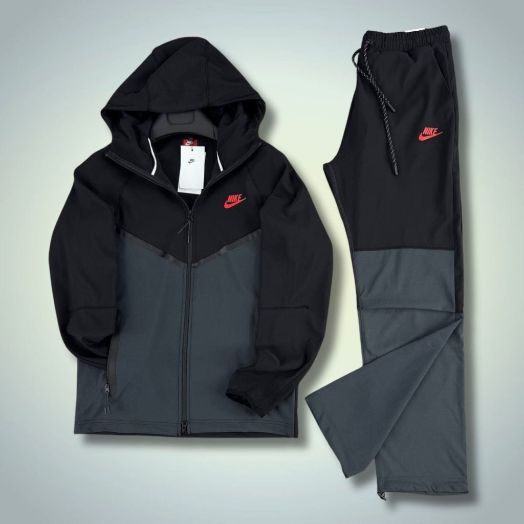 Nike Tech Fleece moška nepremočljiva športna trenirka, črno-grafitna. Premium kakovost