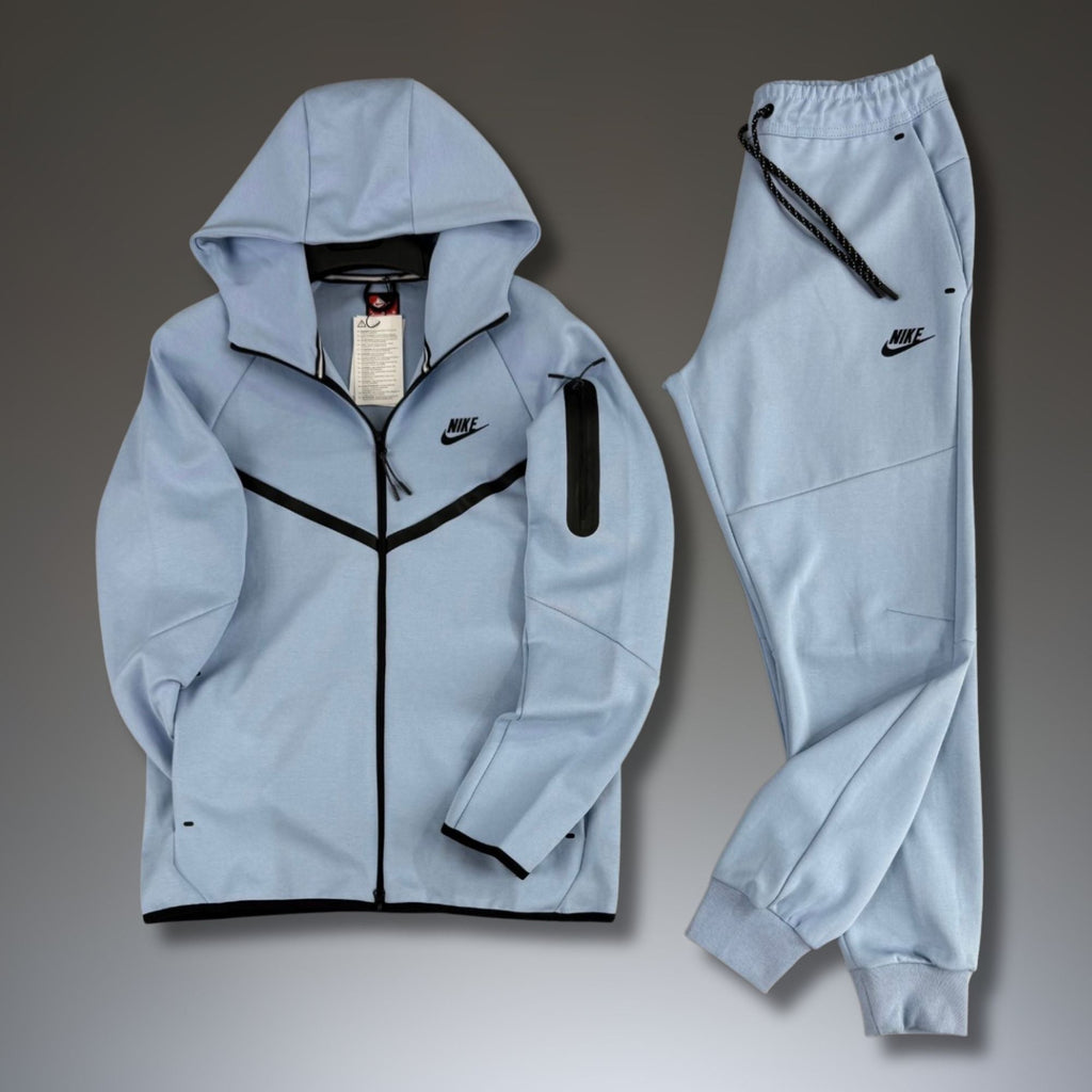 Nike Tech Fleece moška športna trenirka, svetlo modra. Model 2024. Premium kakovost