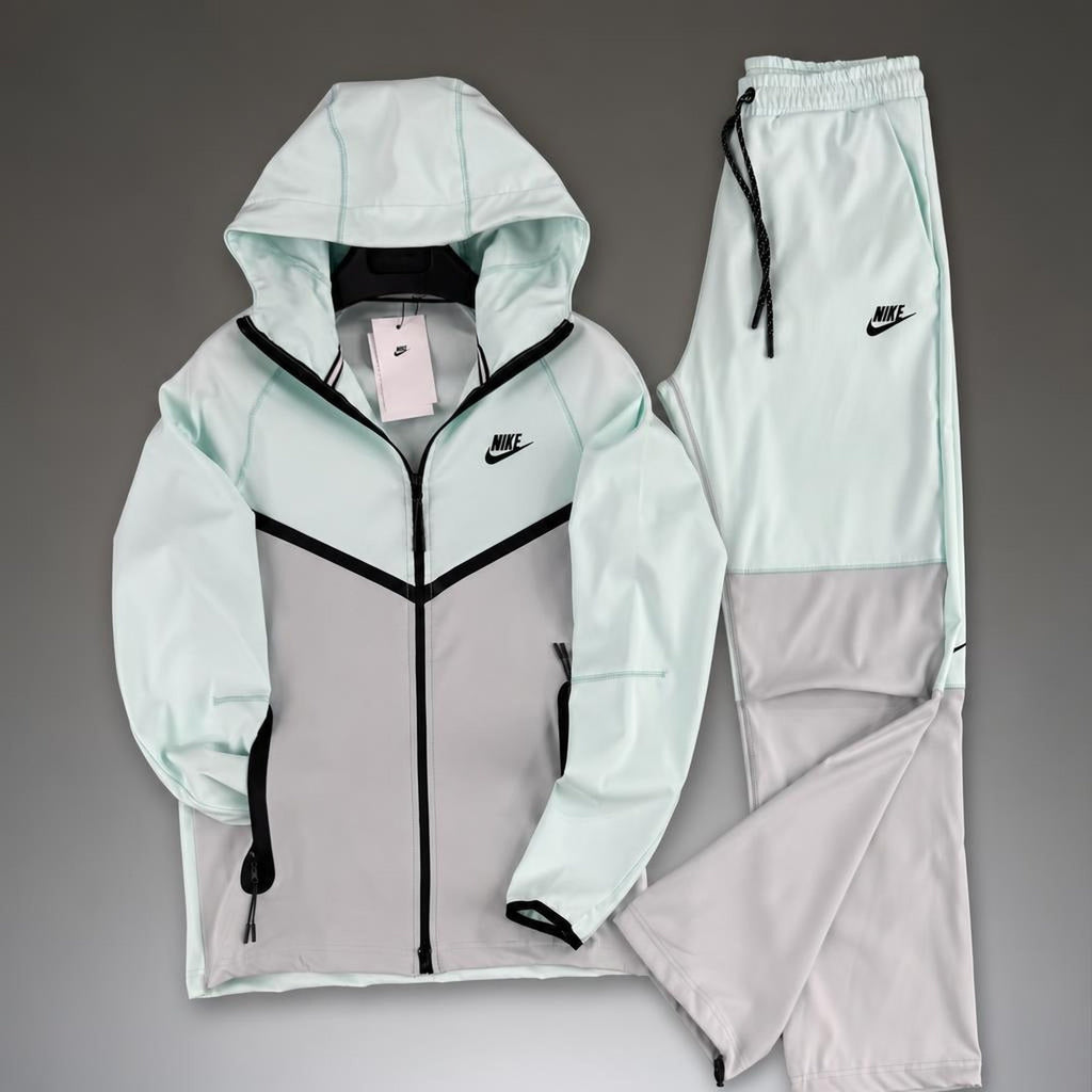 Nike Wooven Tech Fleece moška trenirka, sivo-meta. Vrhunska kakovost