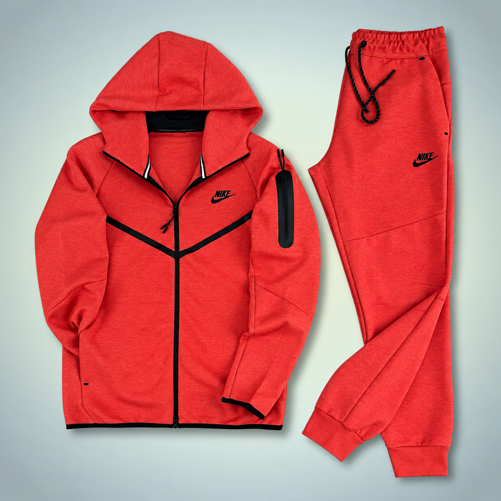 Nike Tech Fleece moška športna trenirka, koralen. Model 2024. Vrhunska kakovost