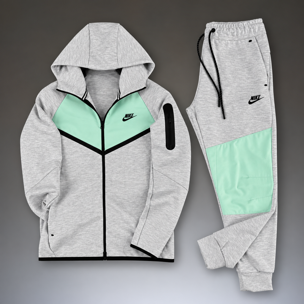 Nike Tech Fleece moška športna trenirka, klasična siva - meta. Model 2024. Vrhunska kakovost