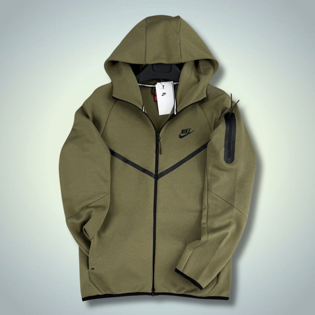Nike Tech Fleece moški pulover, olivno zelena. Model 2024. Premium kakovost
