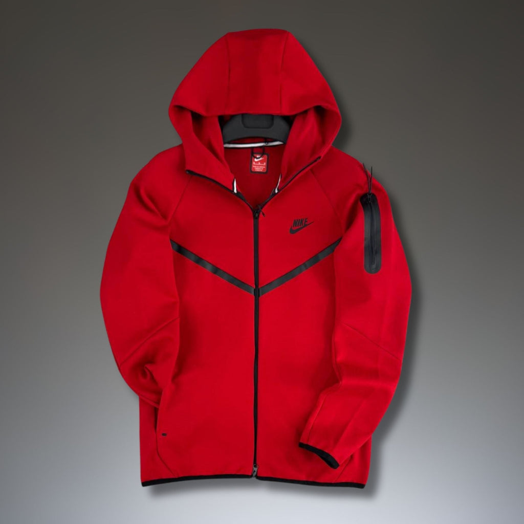 Nike Tech Fleece moški pulover, rdeč. Model 2024. Premium kakovost