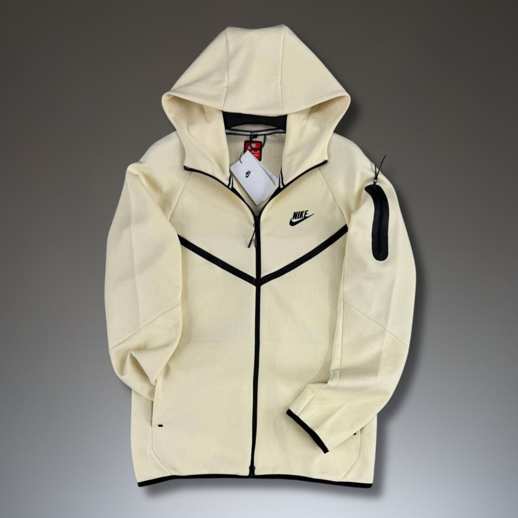 Nike Tech Fleece moški pulover, umazano bel. Model 2024. Premium kakovost