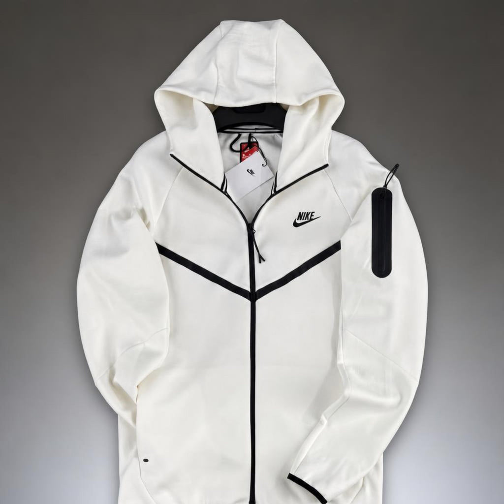 Nike Tech Fleece moški pulover, bela. Model 2024. Premium kakovost