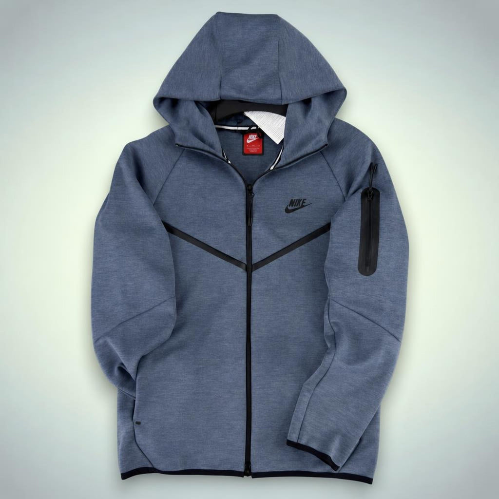 Nike Tech Fleece moški pulover, jekleno modra. Model 2024. Premium kakovost