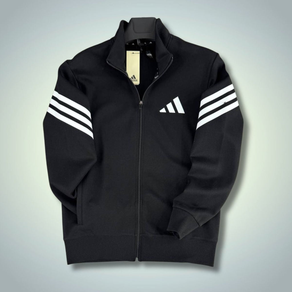 Moški pulover Adidas, navpične črte, črna. Vrhunska kakovost