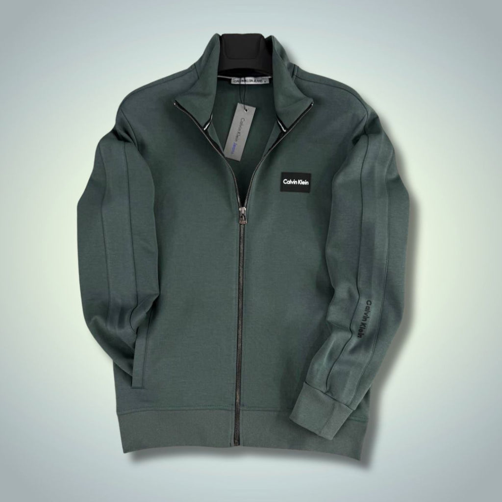 Moški pulover CK, žajbljevo zelena. Vrhunska kakovost