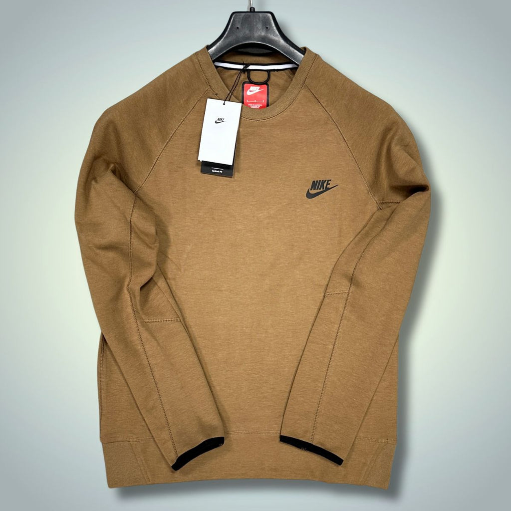 Nike Tech Fleece pulover, "Men's crew", rjava. Vrhunska kakovost