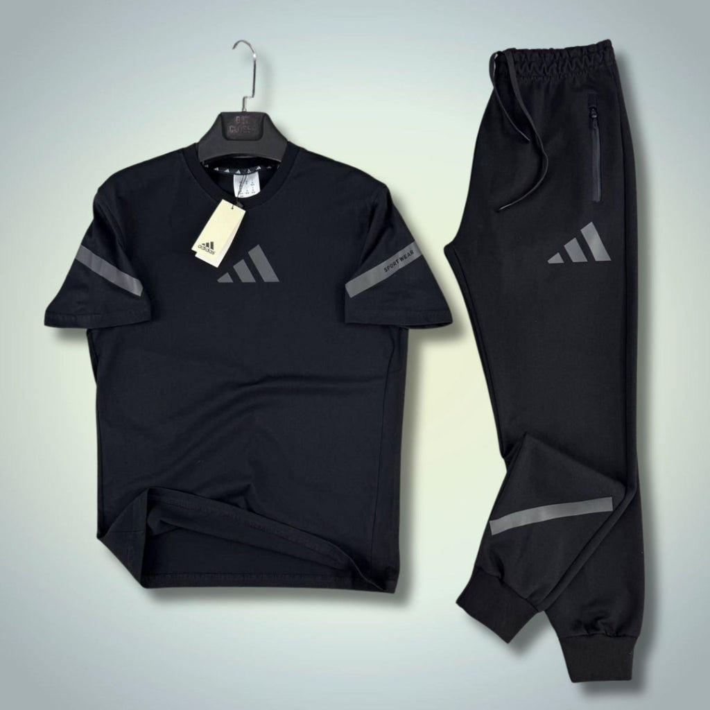 Adidas moška poletna športna trenirka, črna. 2026. Premium kakovost