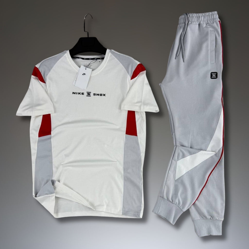 Nike Shox moška poletna športna trenirka, bela-siva. Premium kakovost