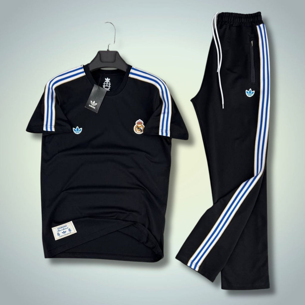 Adidas moška poletna športna trenirka, črna. Real Madrid. Premium kakovost