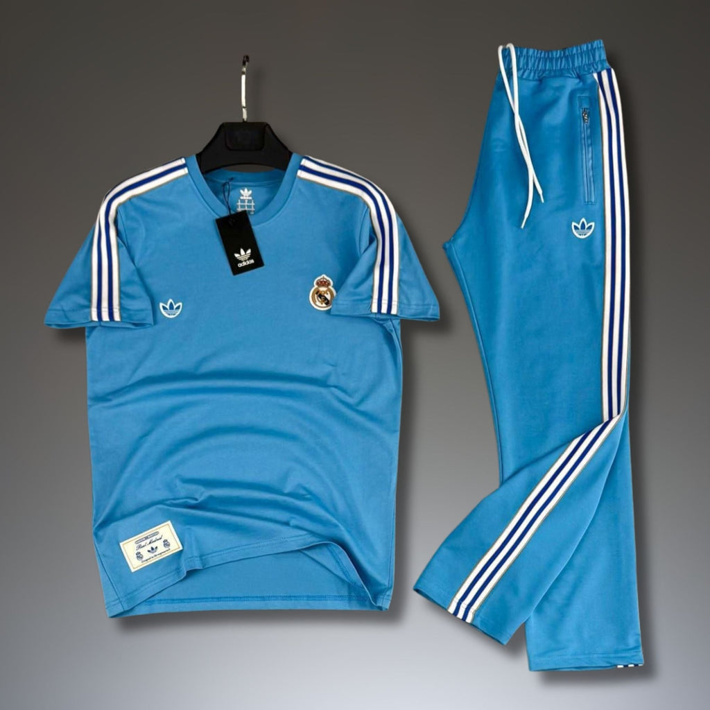 Adidas moška poletna športna trenirka, modra. Real Madrid. Premium kakovost