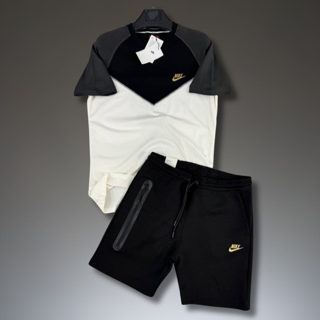 Nike Tech Fleece moški kratek športni komplet, grafitno-bel-črn. Premium kakovost