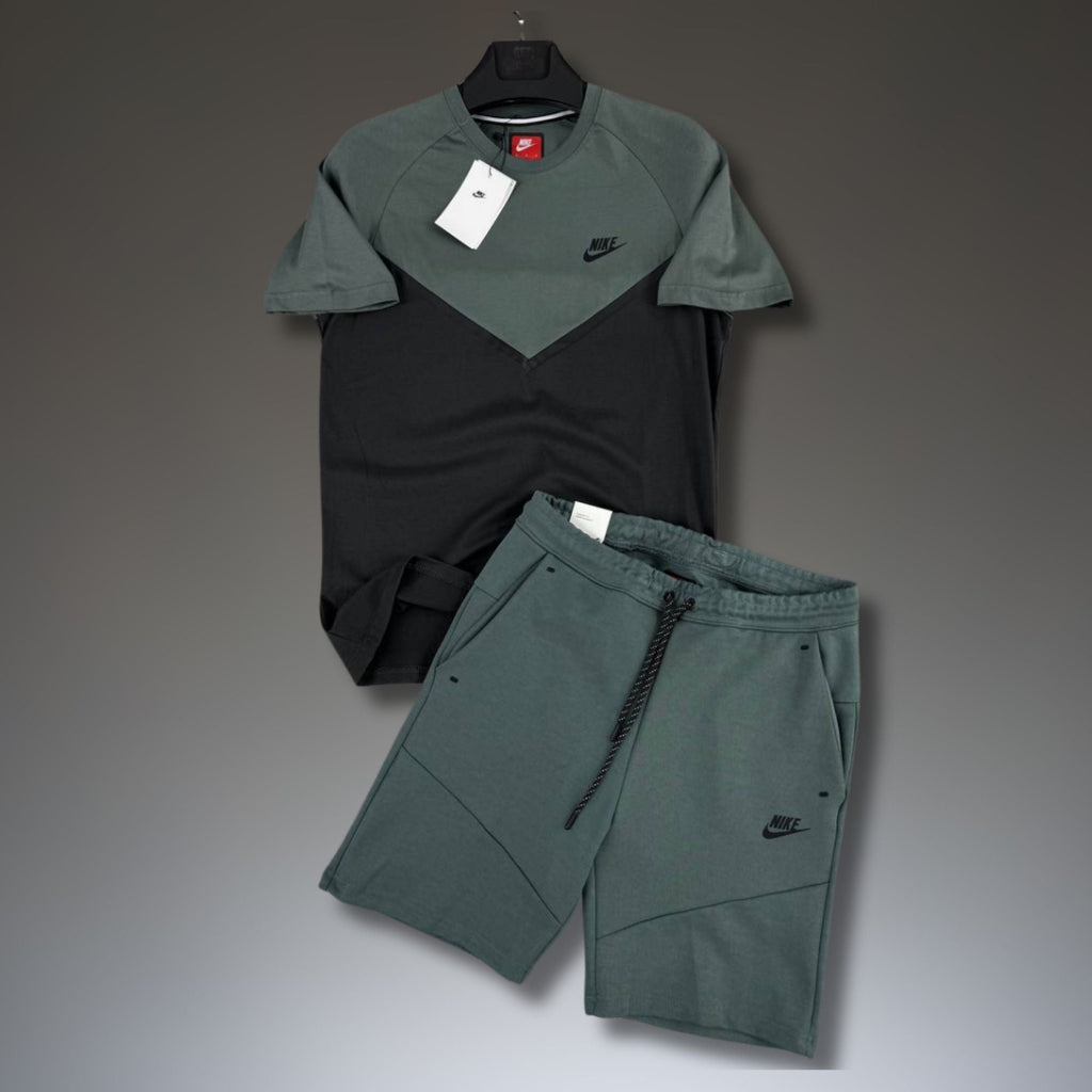 Nike Tech Fleece moški kratek športni komplet, vrtno zelen-črn. Premium kakovost