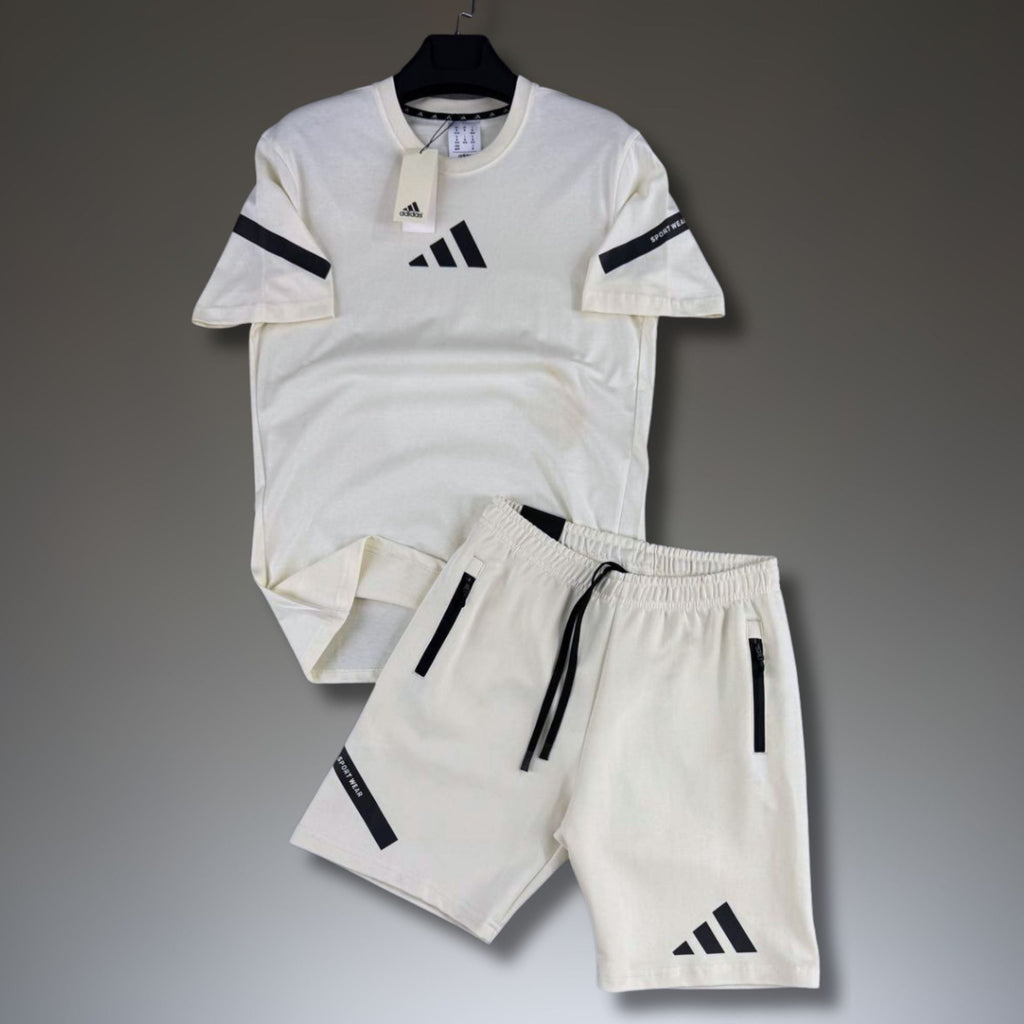 Adidas Z.N.E. moški kratki športni komplet, umazano bel. Premium kakovost