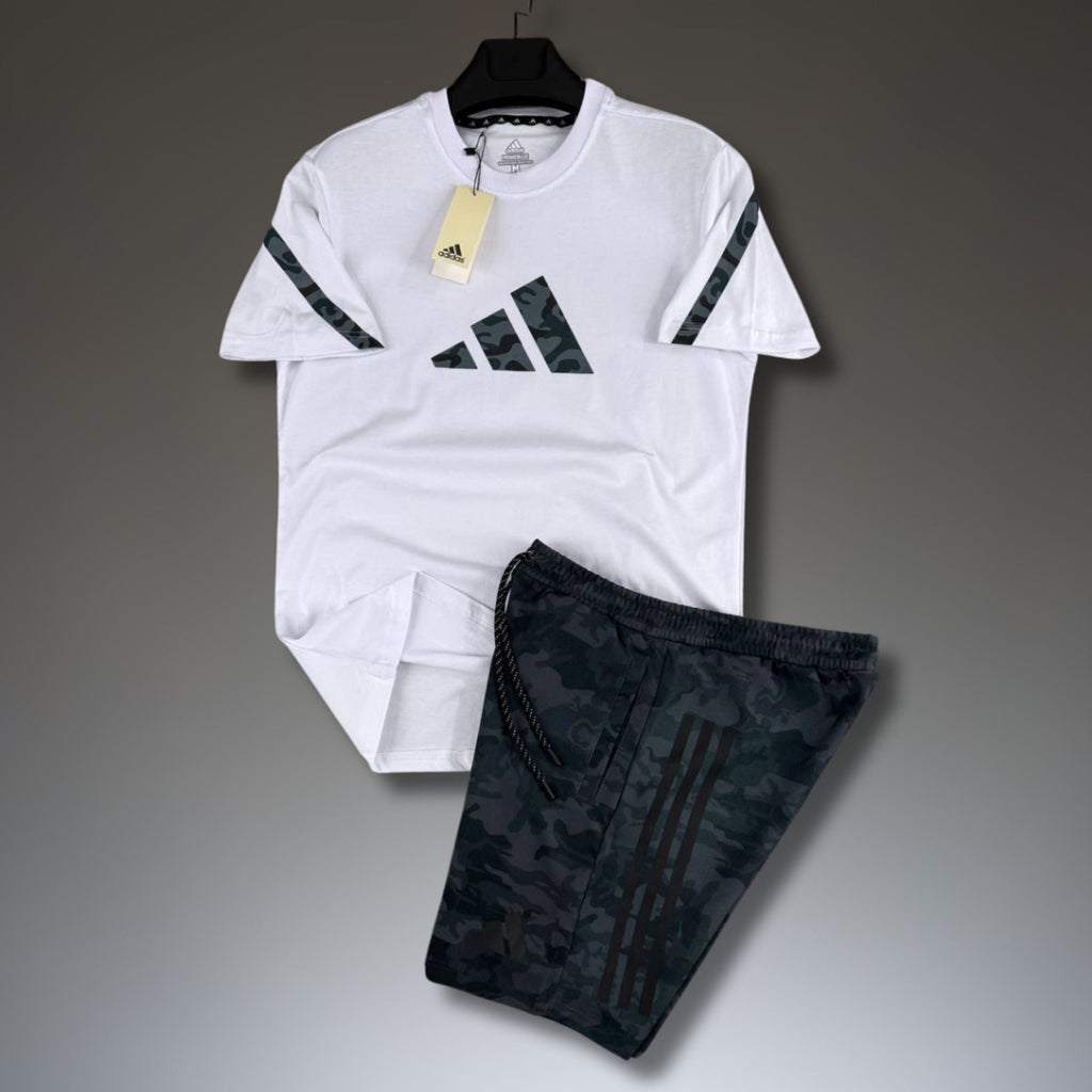 Adidas Z.N.E. moški kratki športni komplet, kamuflažni vzorec, belo-siv. Premium kakovost