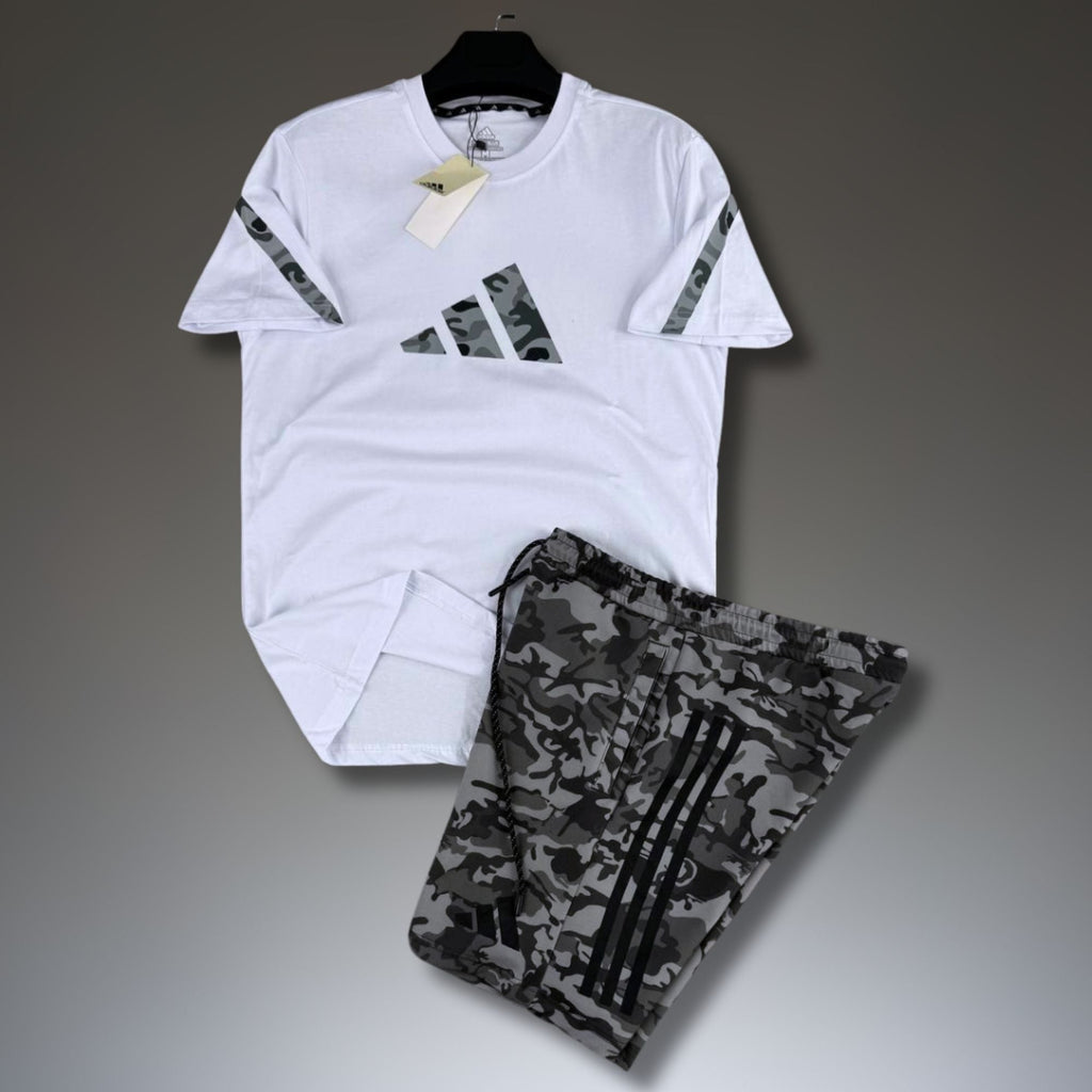 Adidas Z.N.E. moški kratki športni komplet, kamuflažni vzorec, belo-siv. Premium