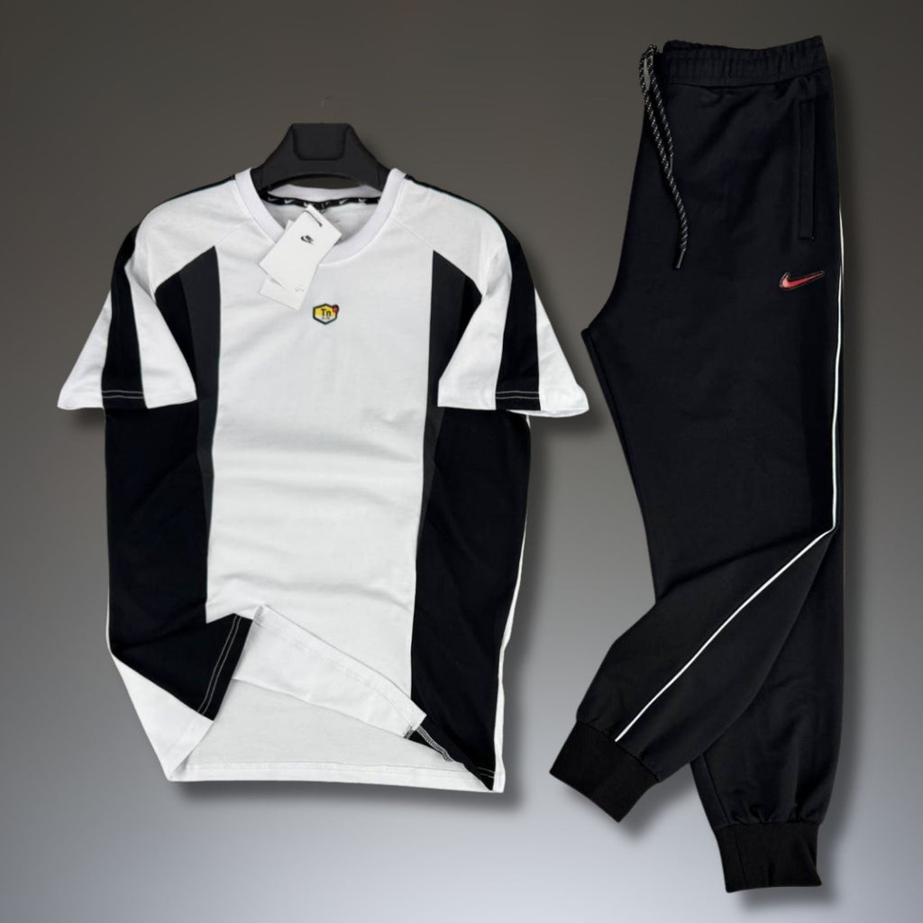 Nike TN moški poletni športni komplet, črno-beli. Premium kakovost