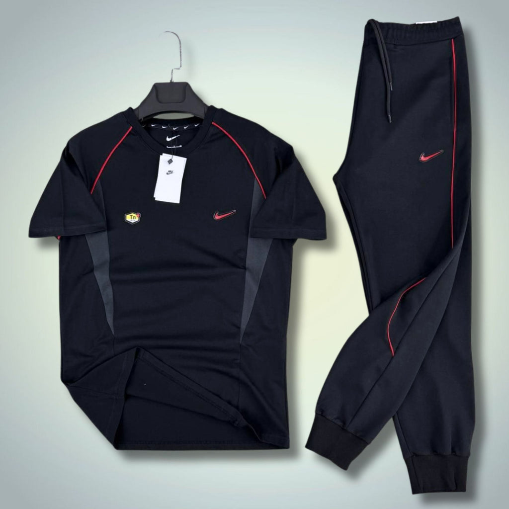 Nike TN moški poletni športni komplet, črno-rdeči. Premium kakovost