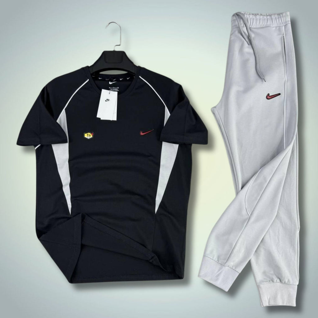Nike TN moški poletni športni komplet, črno-svetlo sivi. Premium kakovost