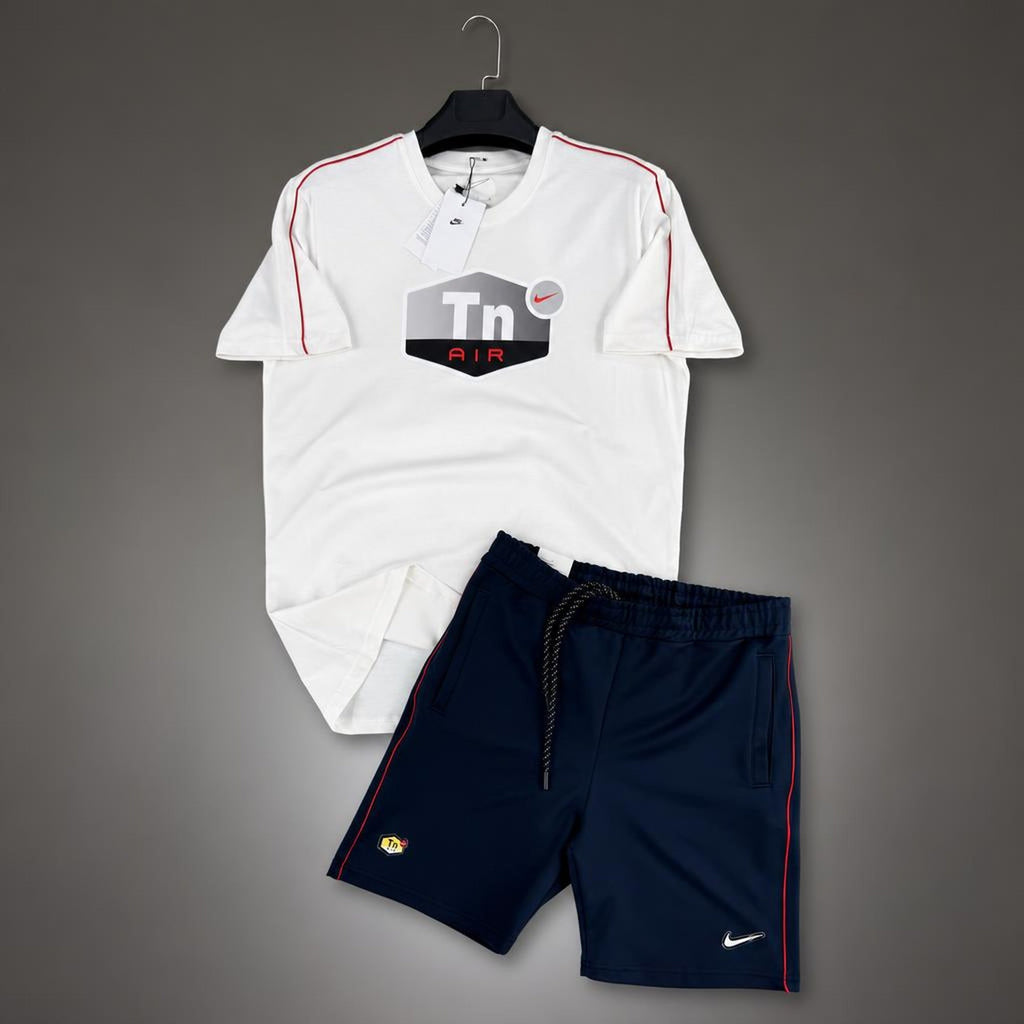 Nike TN Big Logo moški kratek športni komplet, belo-temno modra. Premium kakovost
