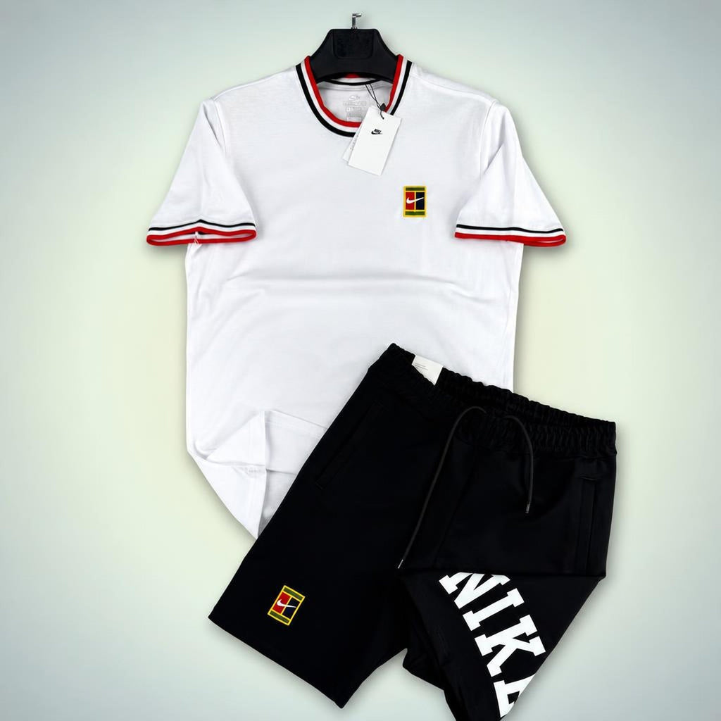 Nike Tennis moški kratek športni komplet, belo-črna. Premium kakovost